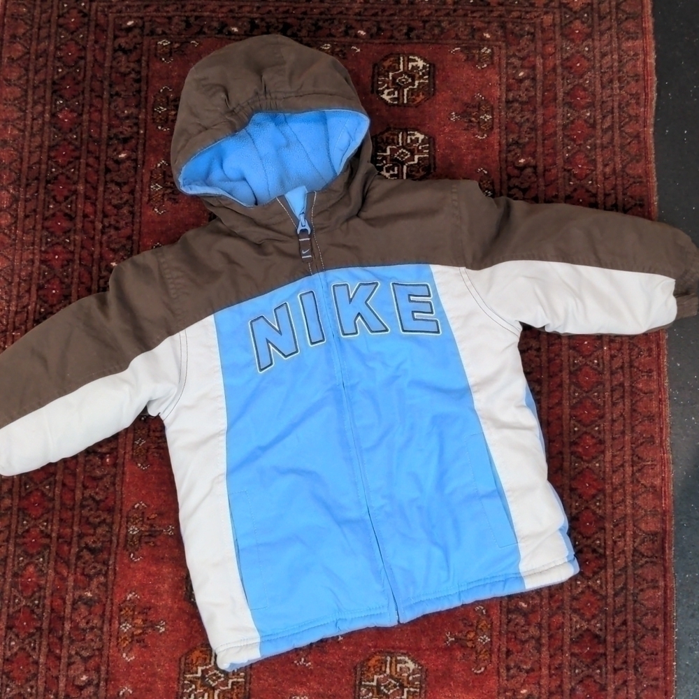 Nike Kids Winter Jacket Brown Blue Size 4T